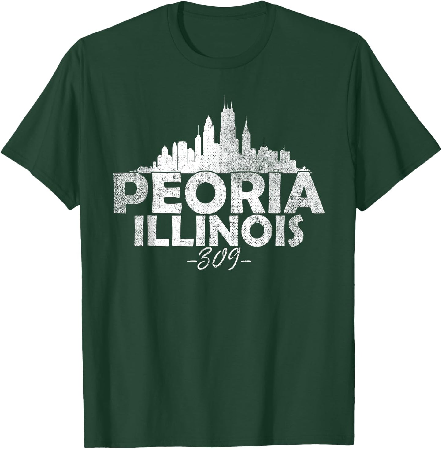 Peoria Illinois IL | Skyline T-Shirt - T-Shirt | Forest