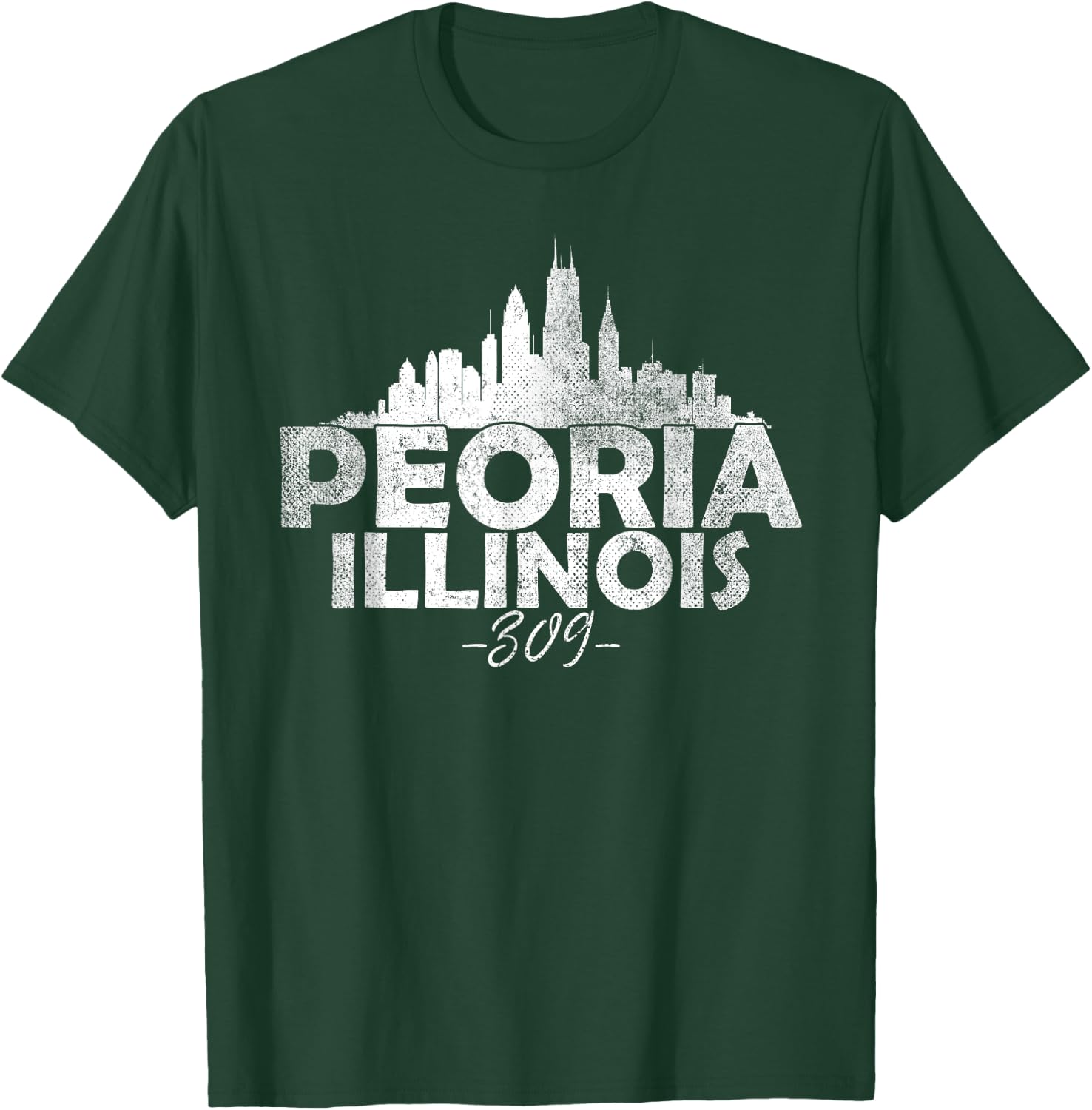 Peoria Illinois IL | Skyline T-Shirt - T-Shirt | Forest