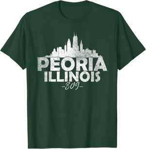 Peoria Illinois IL | Skyline T-Shirt - T-Shirt | Forest