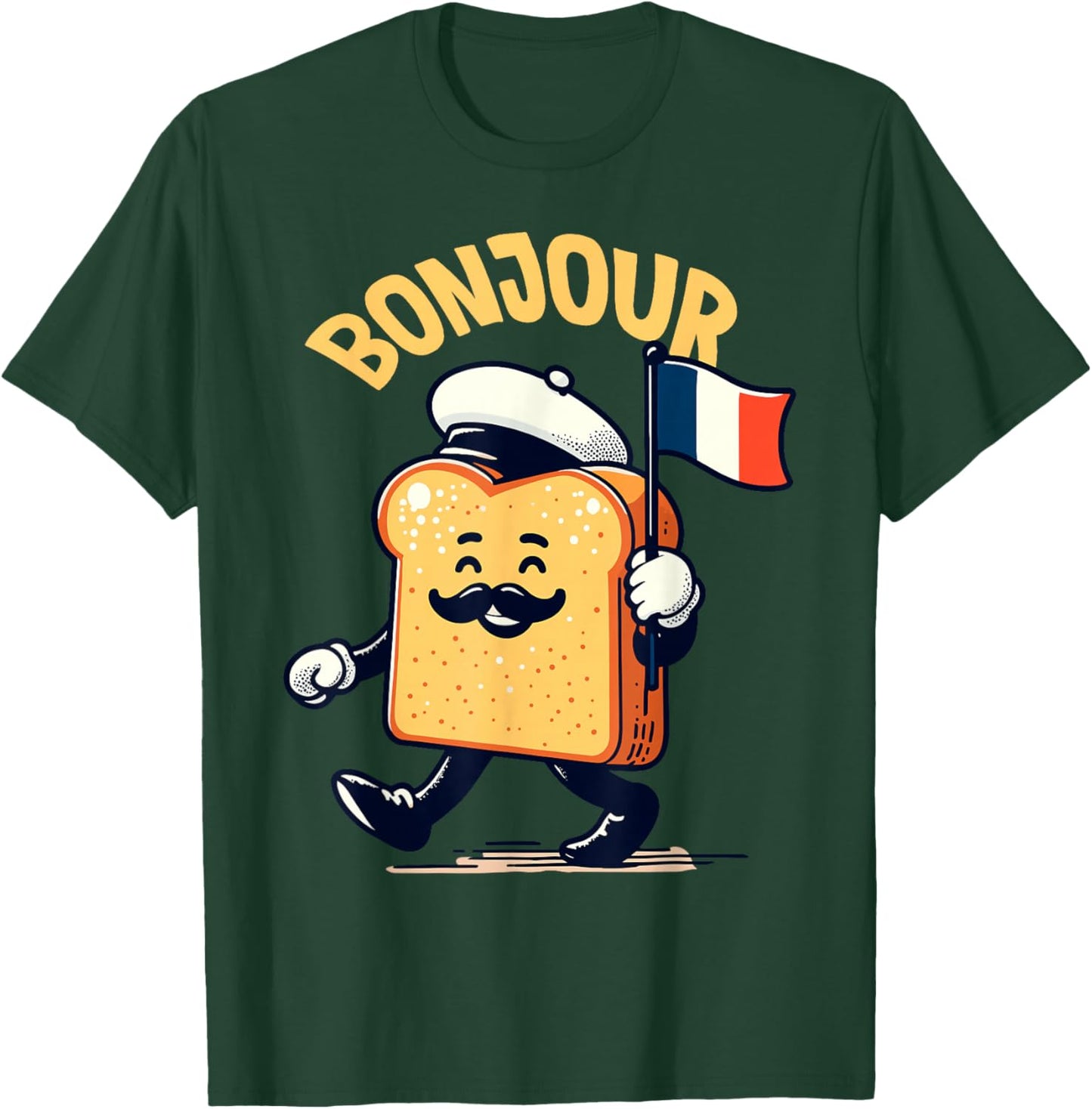 french bread toast bon jour cute kawaii French bread toast T-Shirt - T-Shirt | Forest
