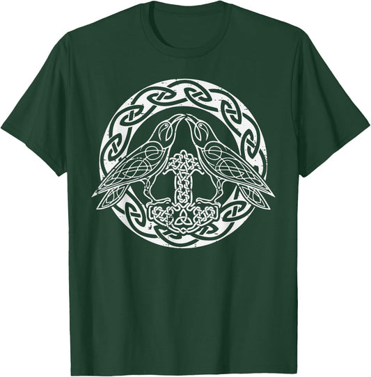 Viking Ravens Huginn Munnin Norse Mythology Men Women Kids T-Shirt - T-Shirt | Forest