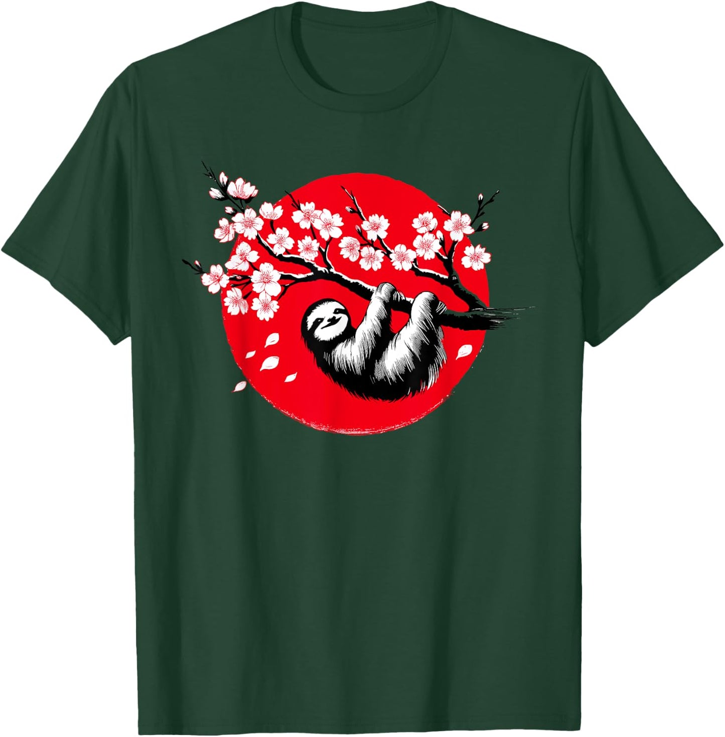 Kawaii Sloth Anime Japan Sakura Men Women Kids Funny Sloth T-Shirt - T-Shirt | Forest