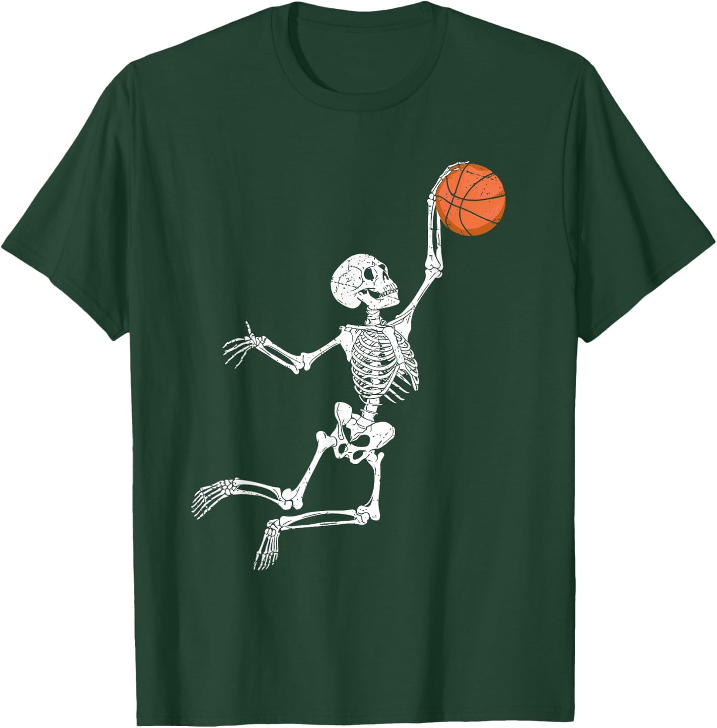 Basketball Skeleton Halloween Player Catcher Boys Kids T-Shirt - T-Shirt | Forest