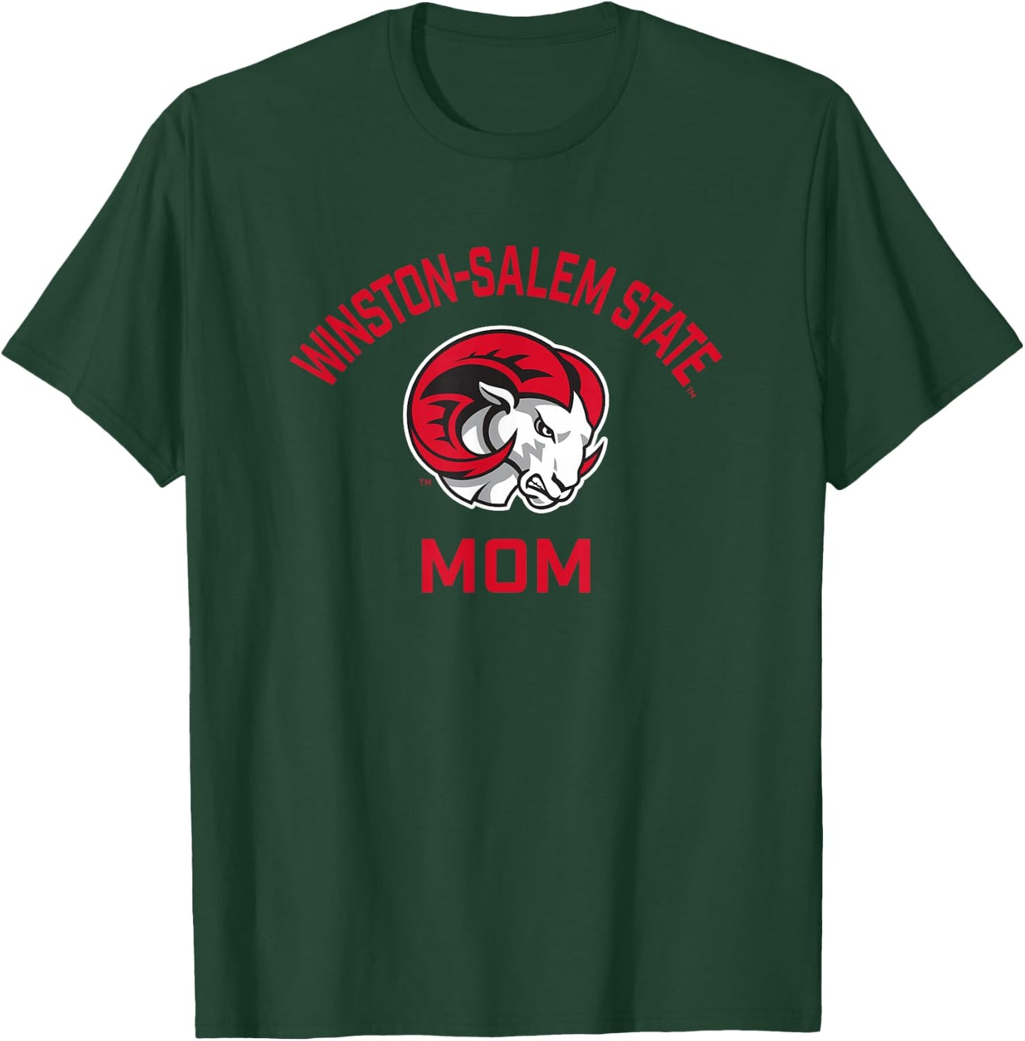 Winston-Salem State University WSSU Rams Arched Mom T-Shirt - T-Shirt | Forest