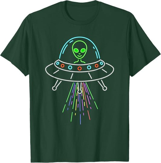 Alien Abduction UFO Alien T-Shirt - T-Shirt | Forest