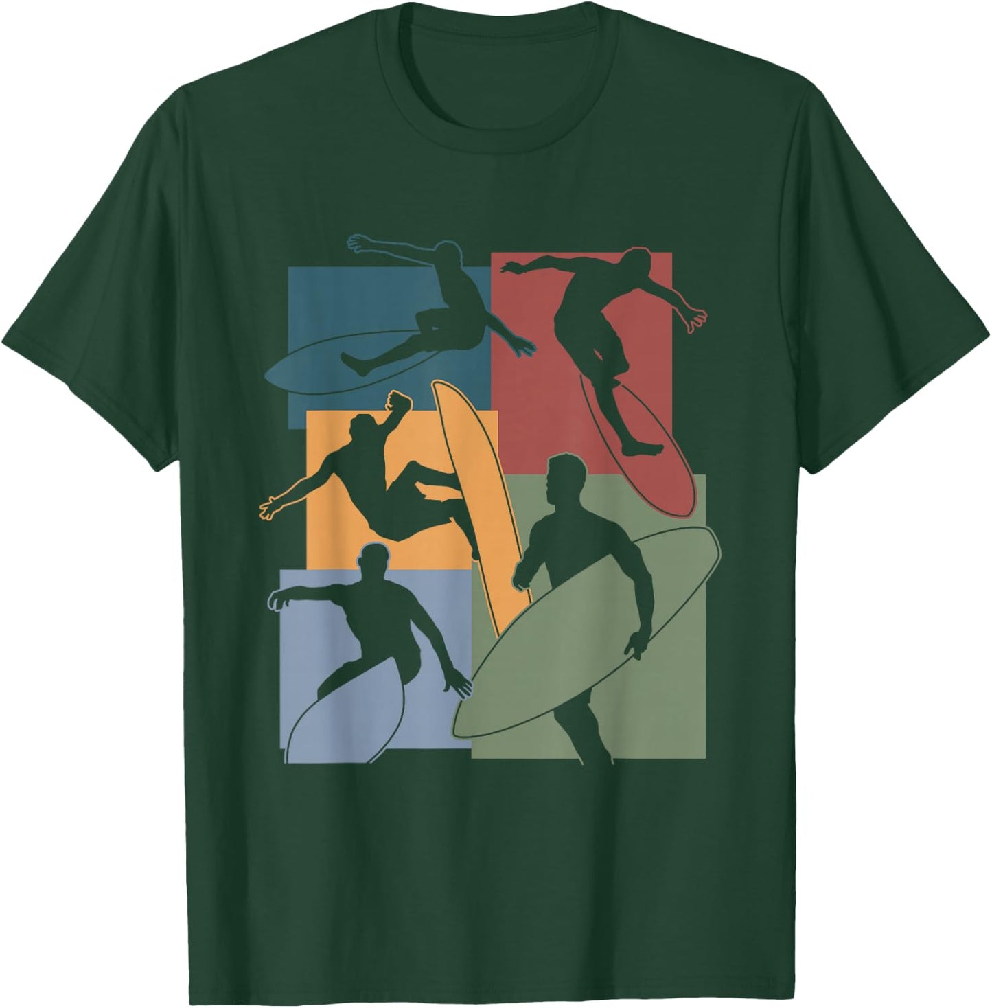Vintage Surfing Surfer Surfboarding Surfboard Enthusiasts T-Shirt - T-Shirt | Forest