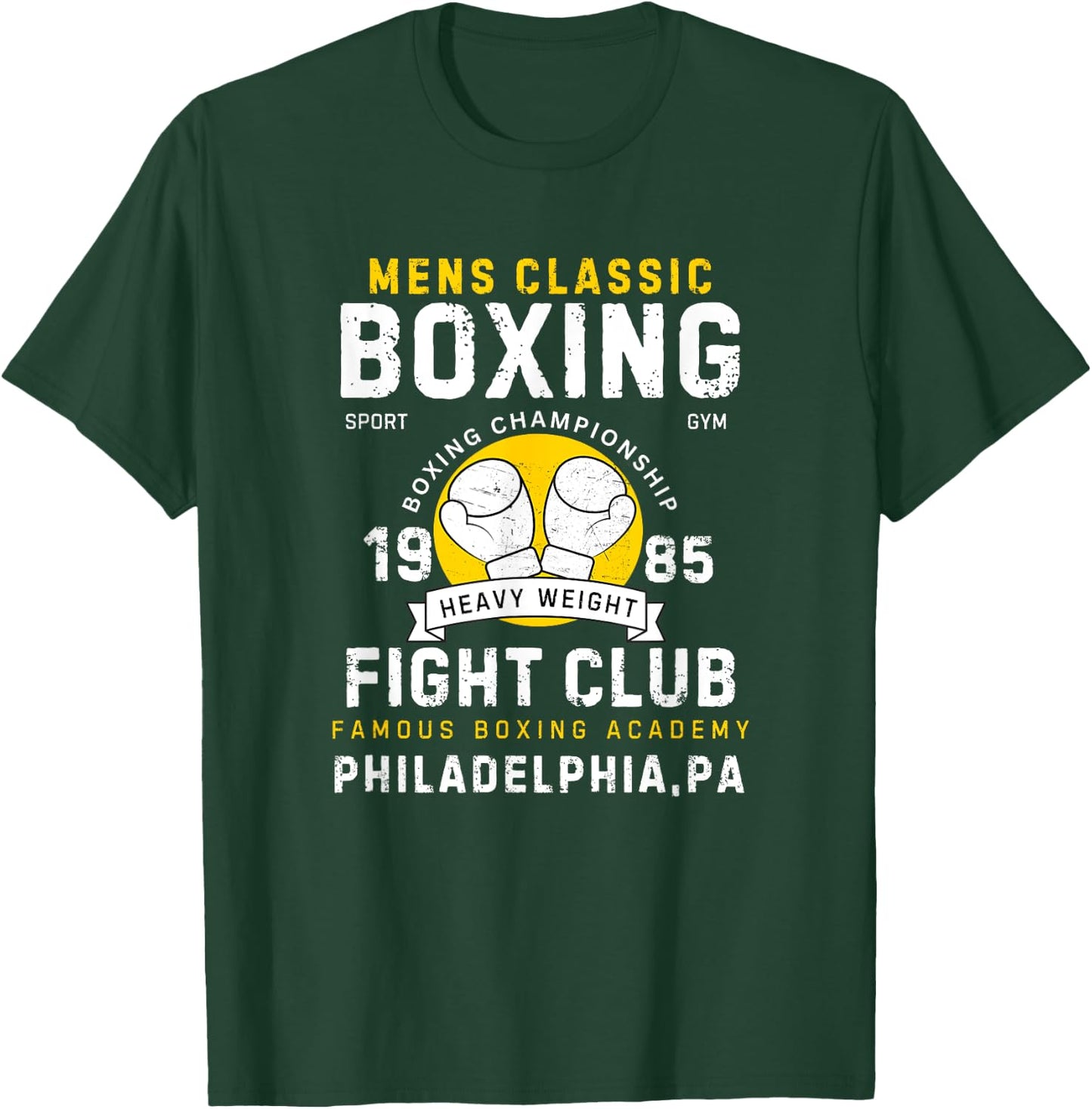 Vintage Style Boxing Gloves Heavyweight Philadelphia T-Shirt - T-Shirt | Forest
