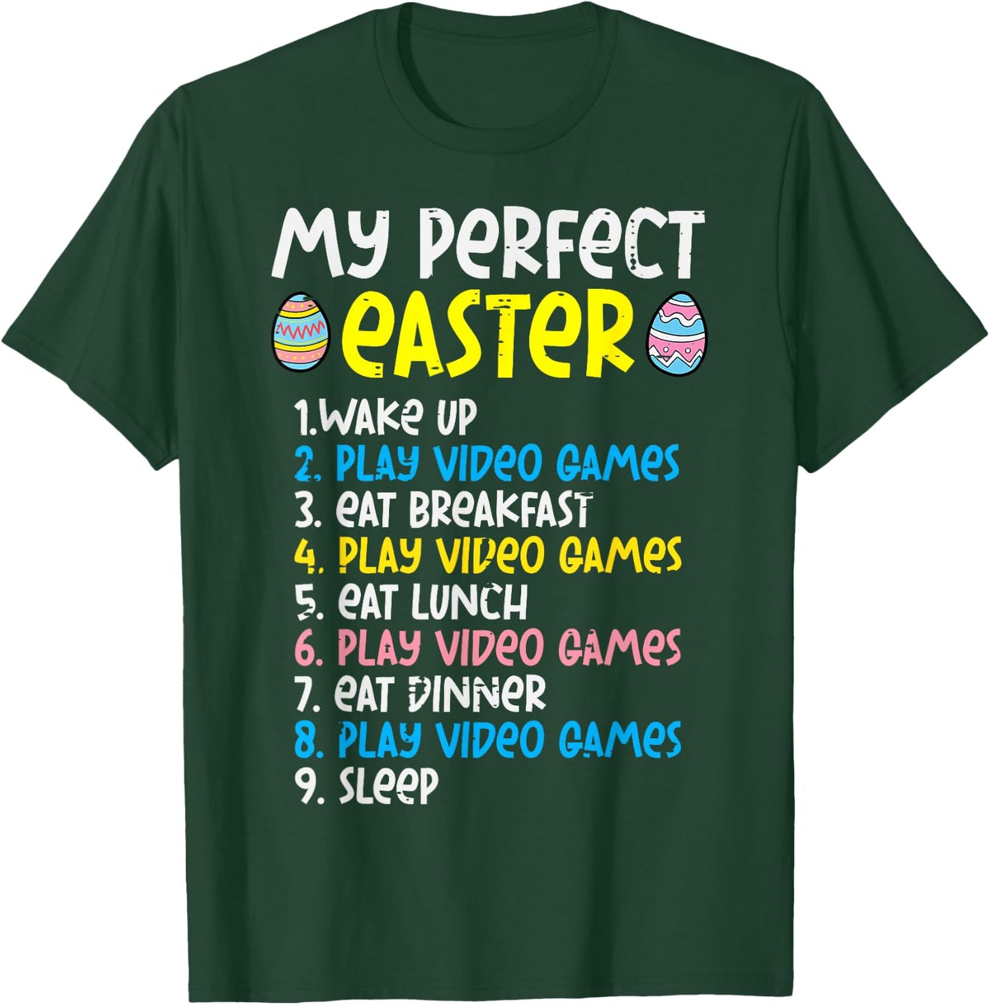 My Perfect Easter Play Video Gamer Funny Gamer Boys Kids Men T-Shirt - T-Shirt | Forest