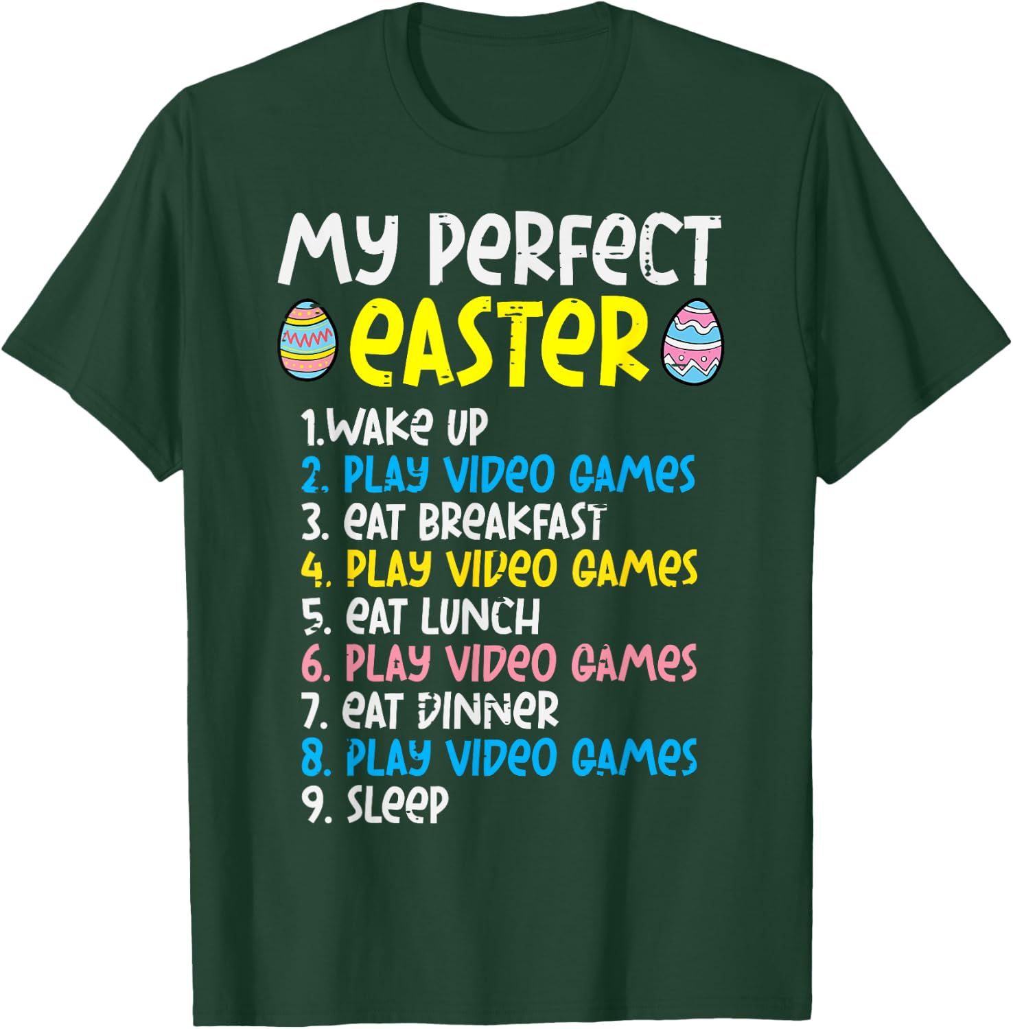 My Perfect Easter Play Video Gamer Funny Gamer Boys Kids Men T-Shirt - T-Shirt | Forest