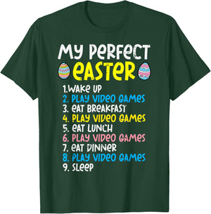 My Perfect Easter Play Video Gamer Funny Gamer Boys Kids Men T-Shirt - T-Shirt | Forest
