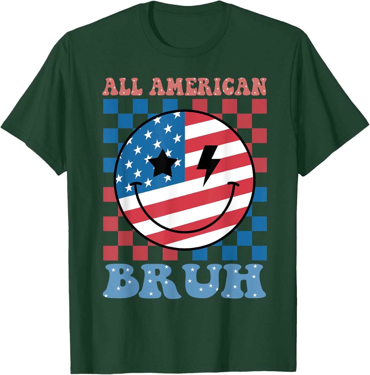 All American Bruh 4th July-Shirt USA Flag Funny Boy Toddler T-Shirt - T-Shirt | Forest