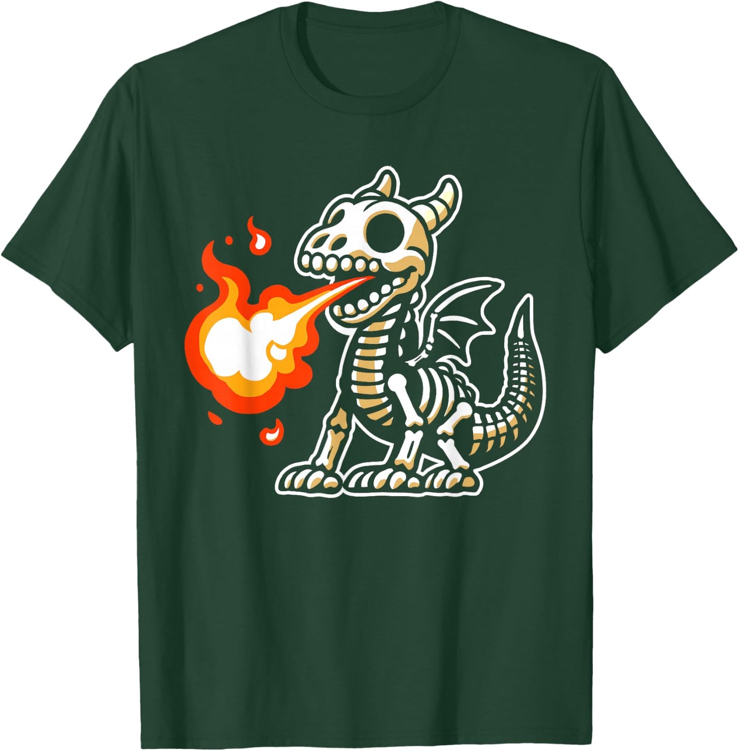 Retro Spooky Dragon Skeleton X-Ray Boys Kids T-Shirt - T-Shirt | Forest