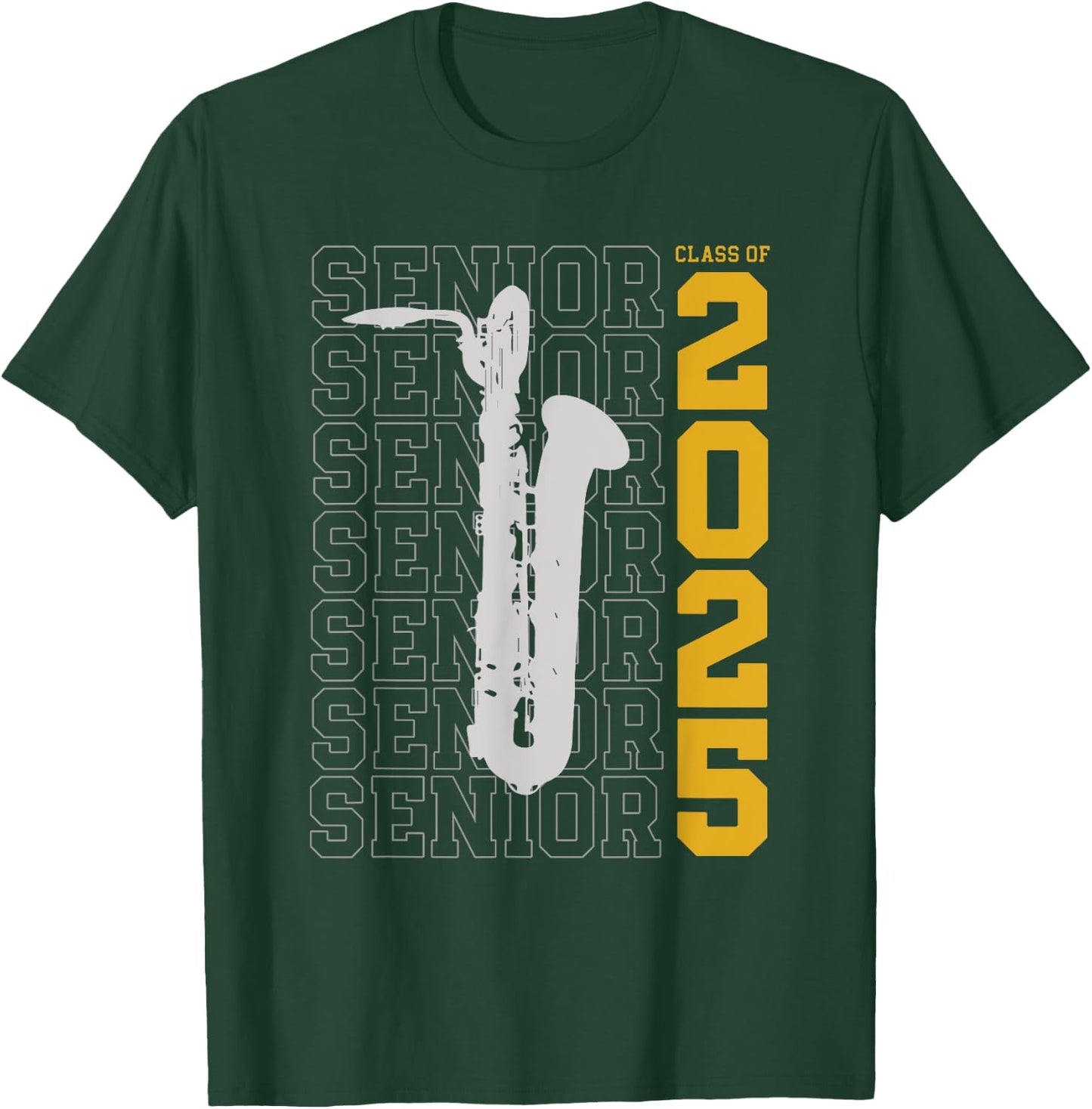 Class of 2025 Senior Baritone Saxophone for Bari Sax Player T-Shirt - T-Shirt | Forest