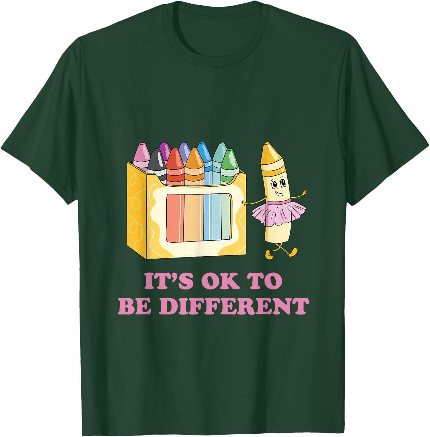 It's OK to be Different Crayons Autism Awareness Month T-Shirt - T-Shirt | Forest