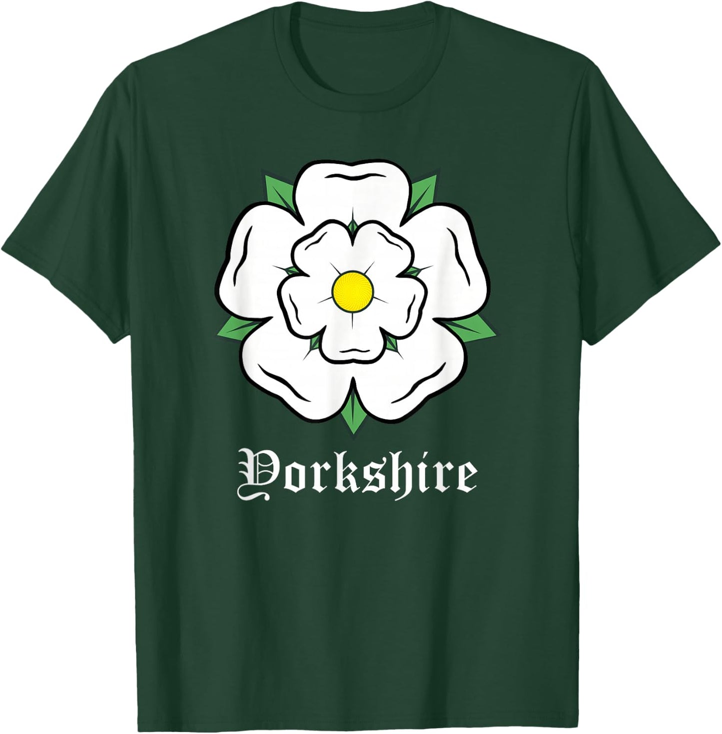 Yorkshire White Rose Symbol UK Country T-Shirt - T-Shirt | Forest