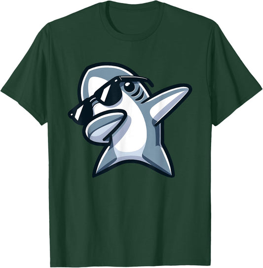 Dabbing Shark Funny Dab Dance Boys Girls Summer Vacation T-Shirt - T-Shirt | Forest