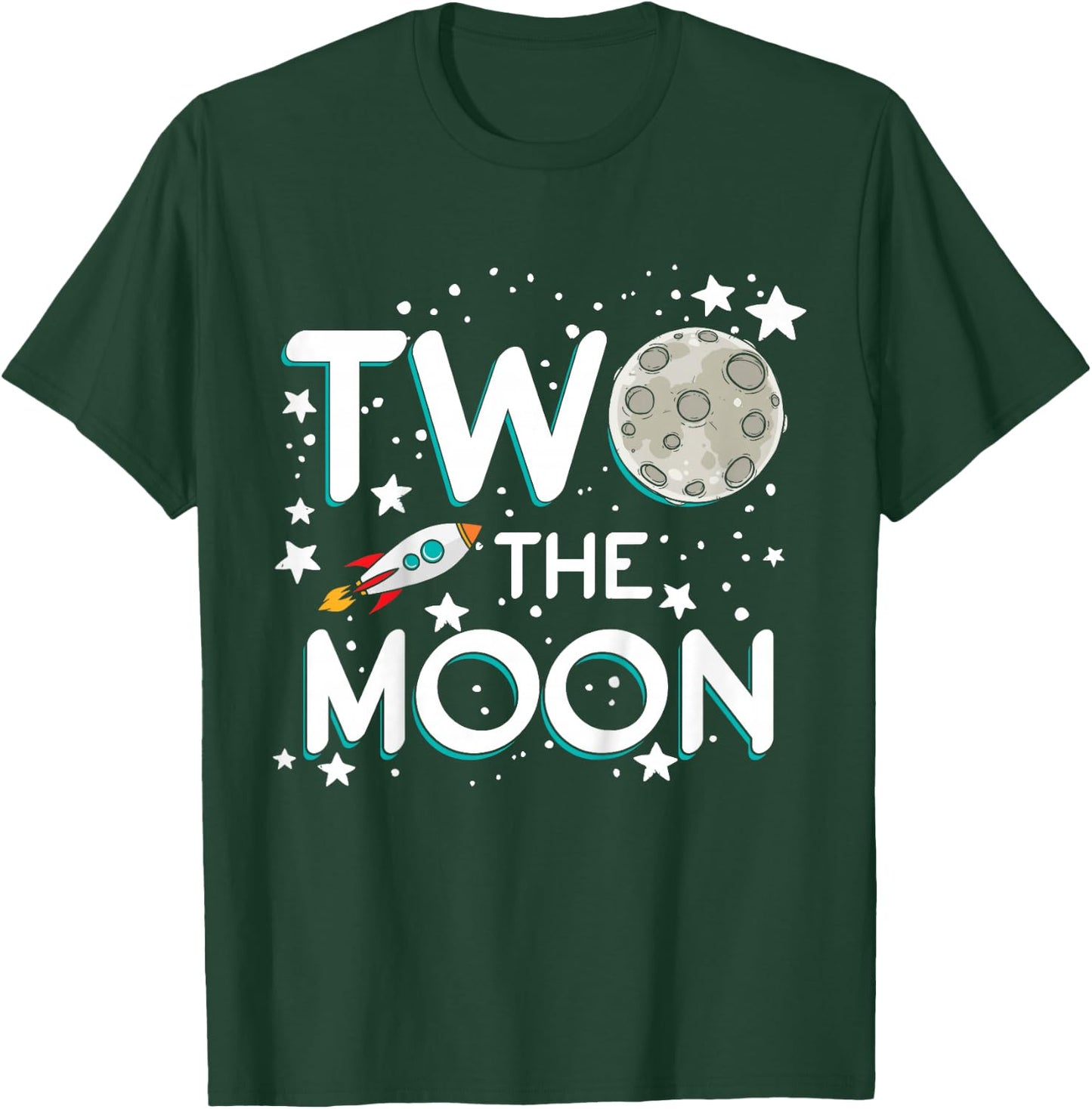 Two The Moon Toddler 2nd Birthday Gift 2 Year Old T-Shirt - T-Shirt | Forest