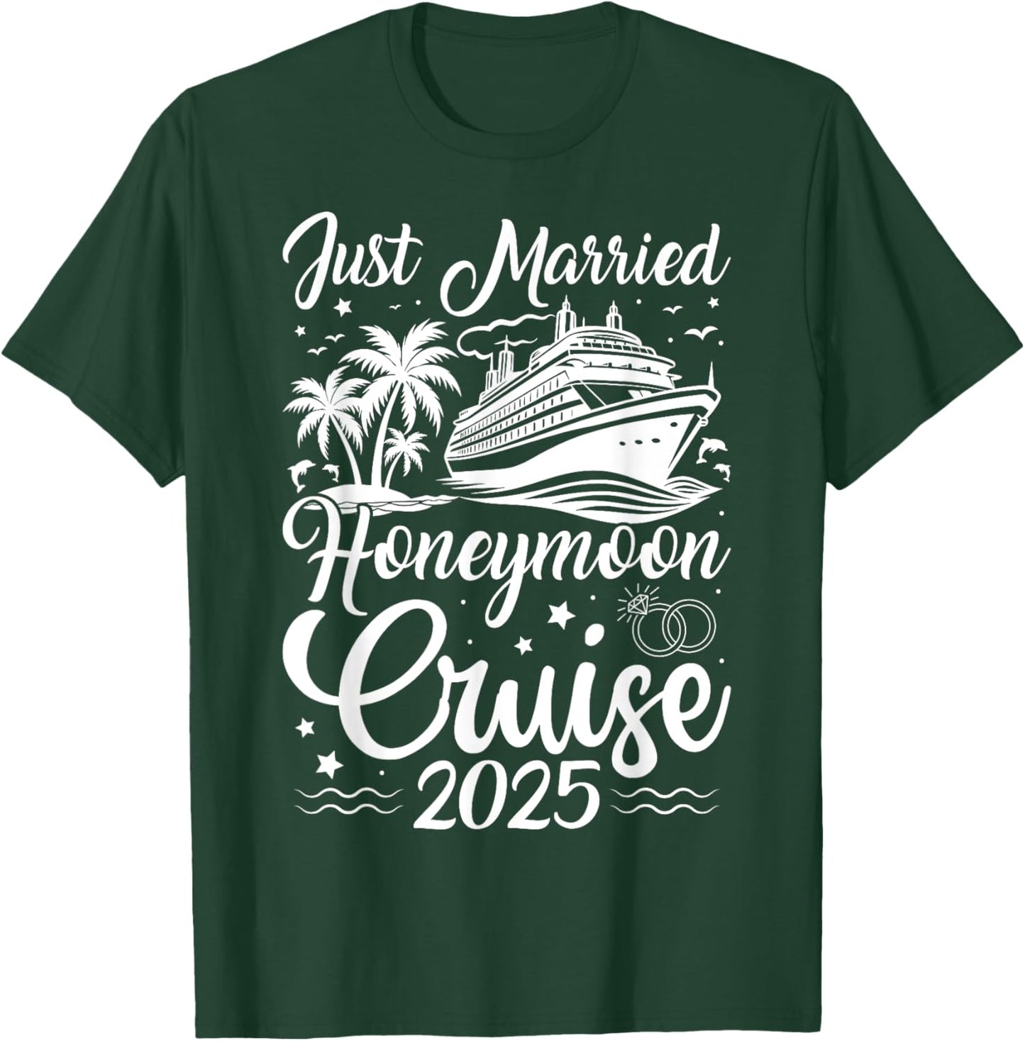 First Family Cruise for Married Couples 2025 - Adults - Black - Small - Short Sleeve - - Honeymoon Cruise Theme - Newlyweds, Couples, Honeymooners, Cruisers T-Shirt - T-Shirt | Forest