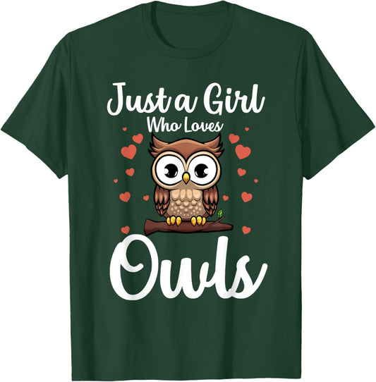 Funny Owl Themed Art Girls Kids Owl Lover T-Shirt - T-Shirt | Forest