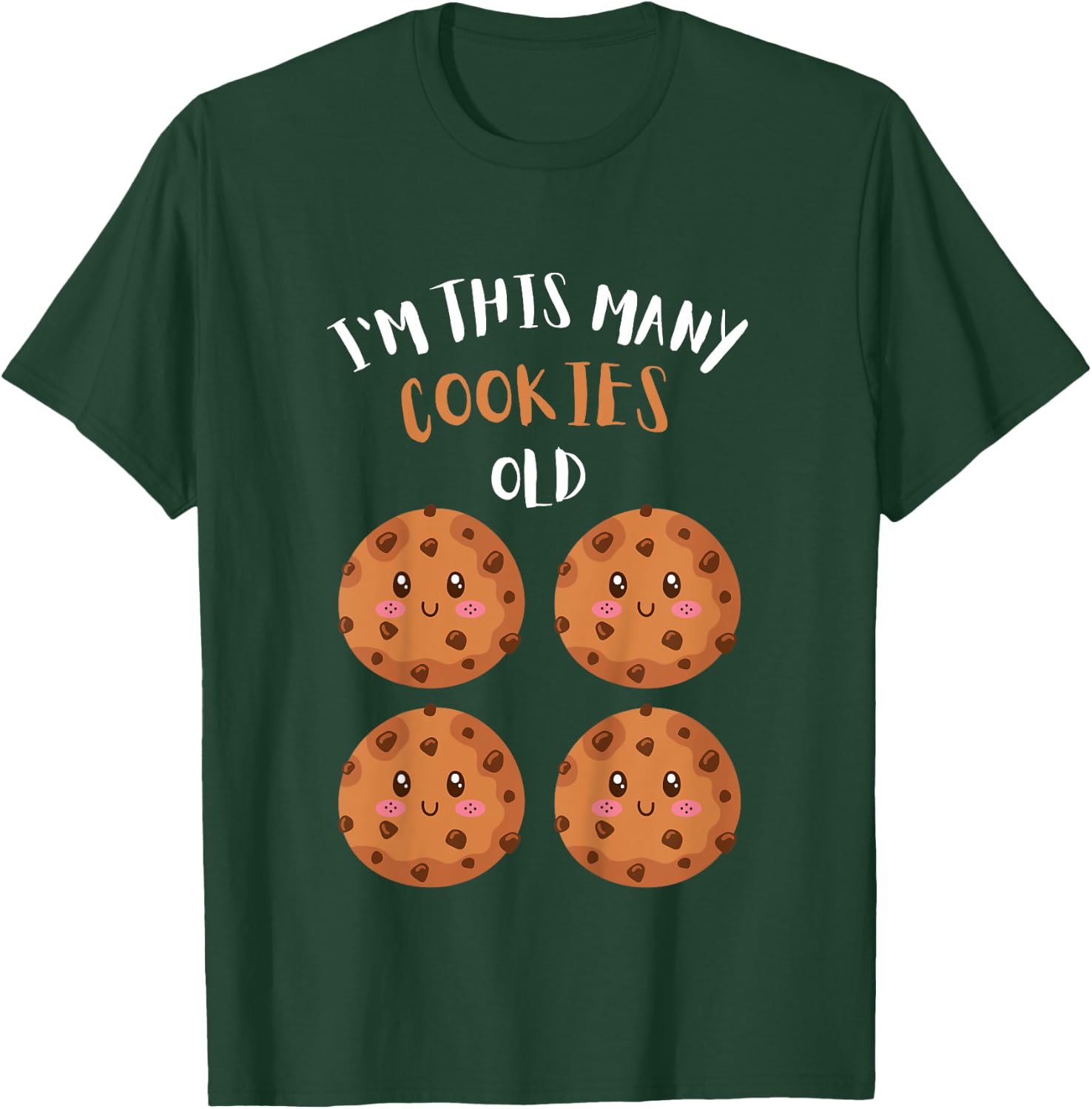 Kids I'm This Many Cookies Old Cookie 4th Birthday 4 Years Old T-Shirt - T-Shirt | Forest