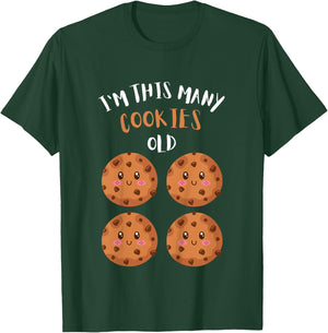 Kids I'm This Many Cookies Old Cookie 4th Birthday 4 Years Old T-Shirt - T-Shirt | Forest