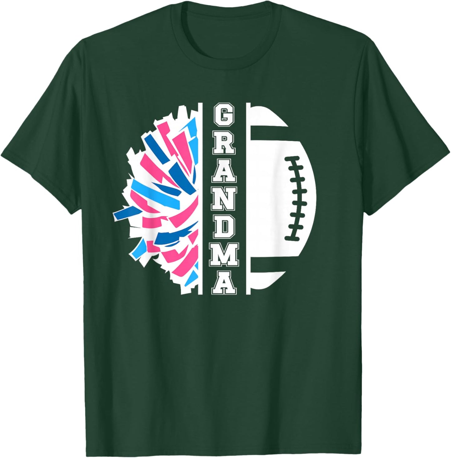 Football And Cheer Grandma Cheerleading And Football Grandma T-Shirt - T-Shirt | Forest