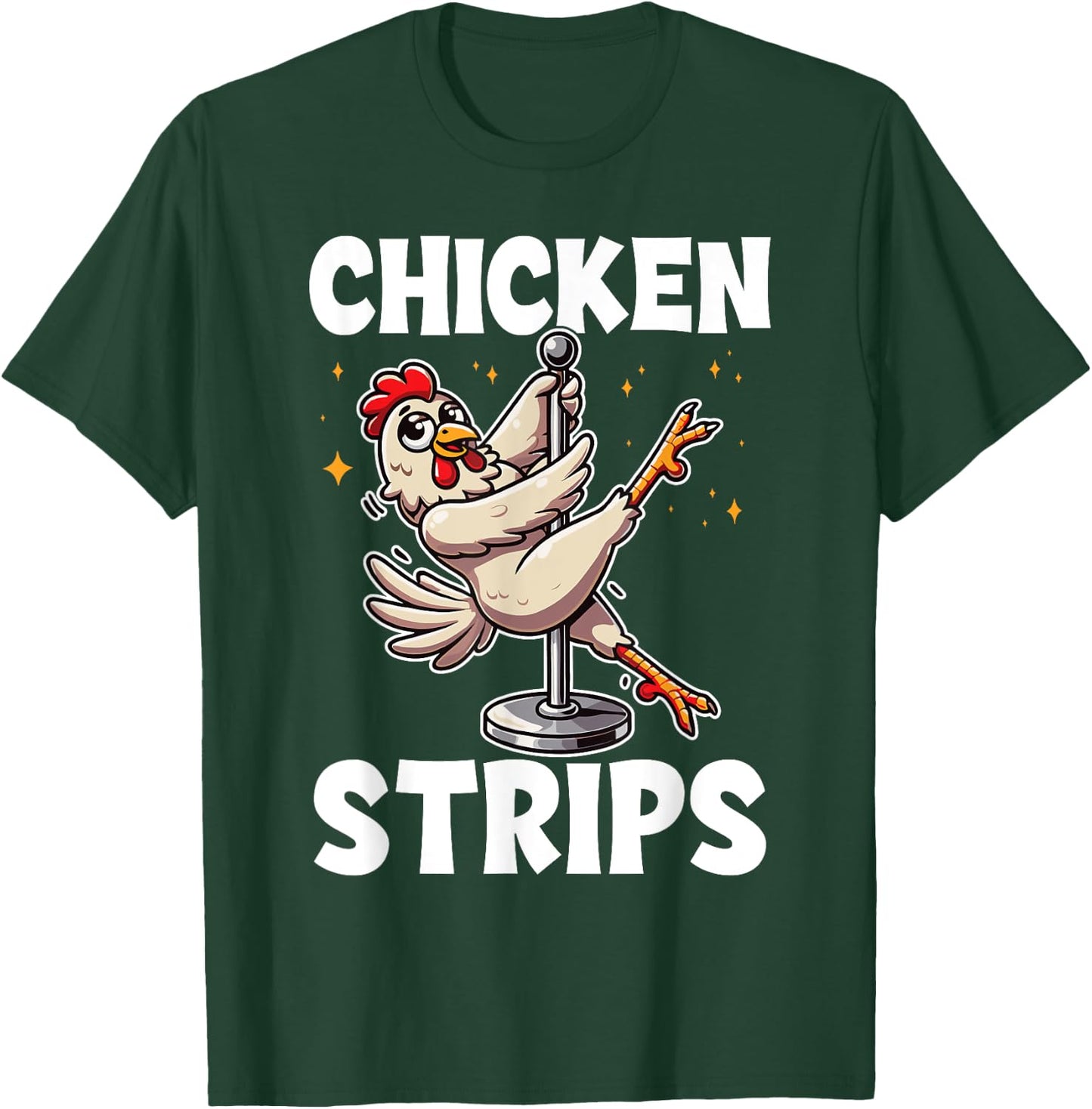 Farm Animal Humor Chicken Pole Dance Black X-Small -Adults Modern Cartoon Humor Dance T-Shirt - T-Shirt | Forest