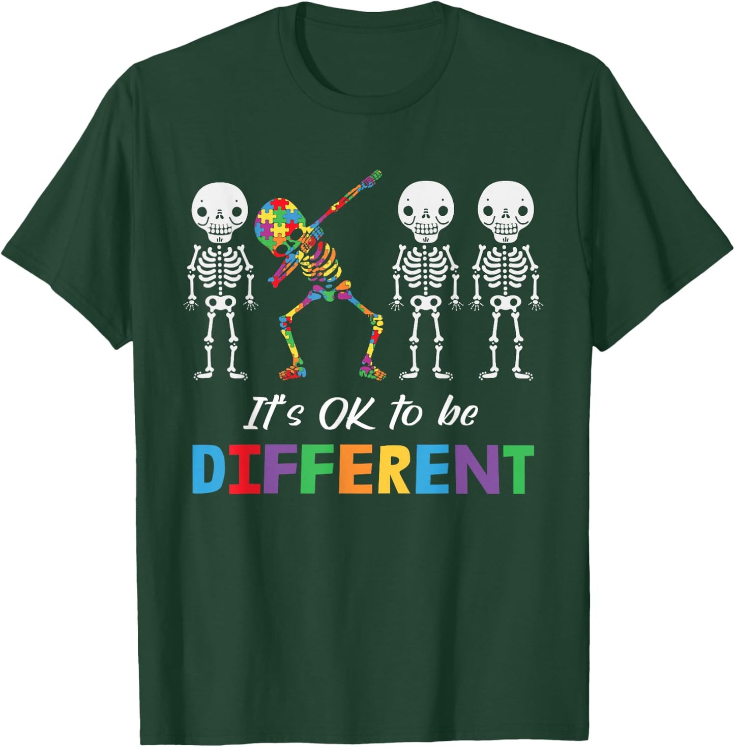 Autism Awareness Shirt Women Kid Its Ok To Be Different T-Shirt - T-Shirt | Forest