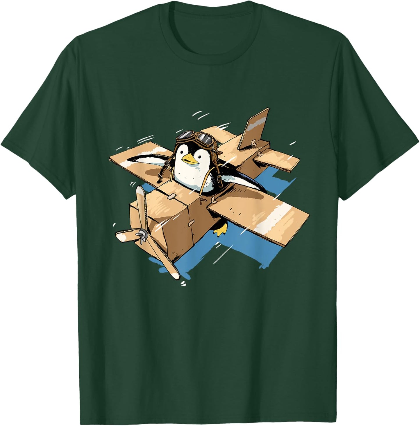 Flying Penguin Shirt Penguin Lover Penguin Airplane Pilot T-Shirt - T-Shirt | Forest