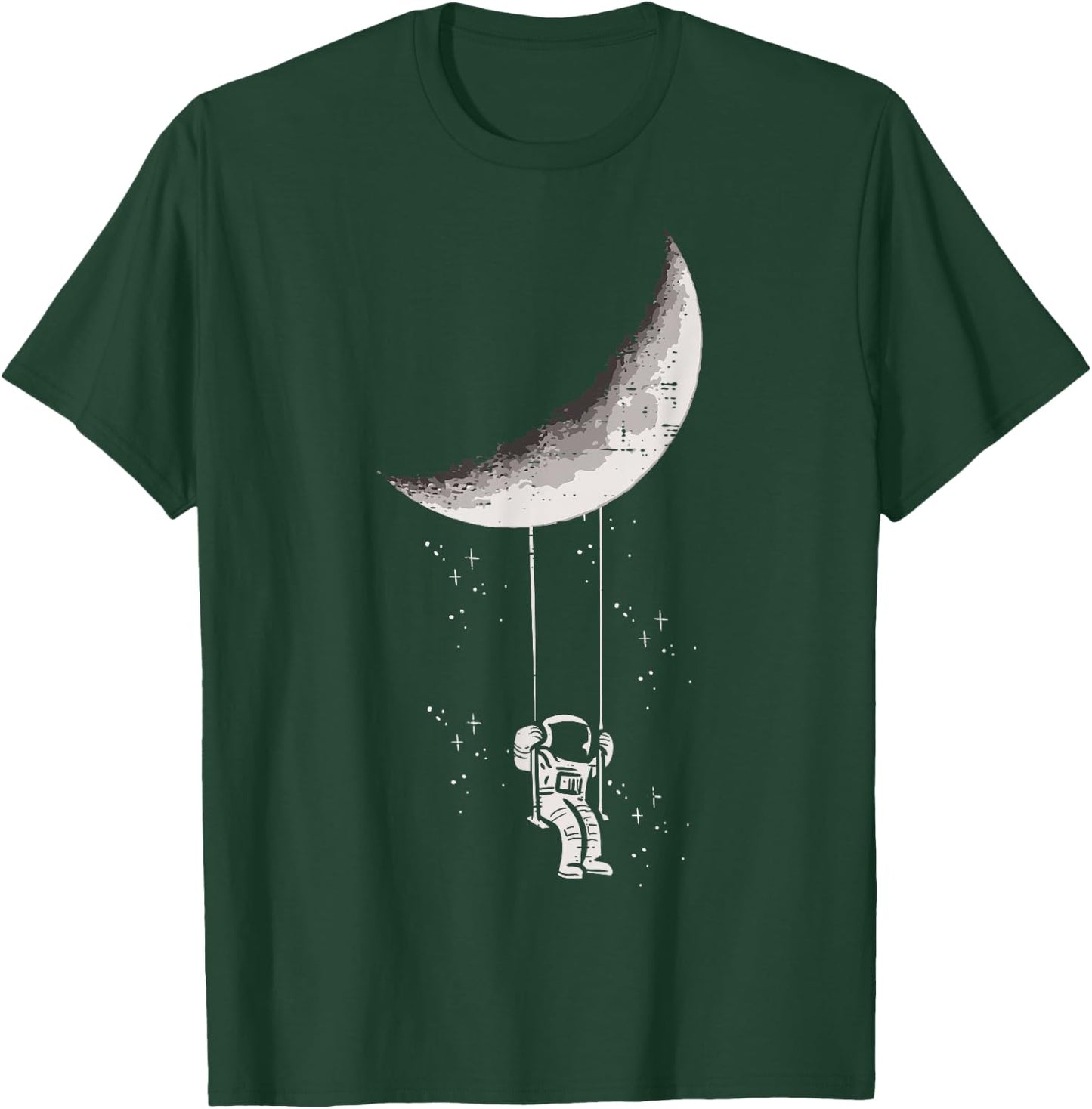 Moon Swing Space Astronaut Spaceman Men Women Kids Youth T-Shirt - T-Shirt | Forest
