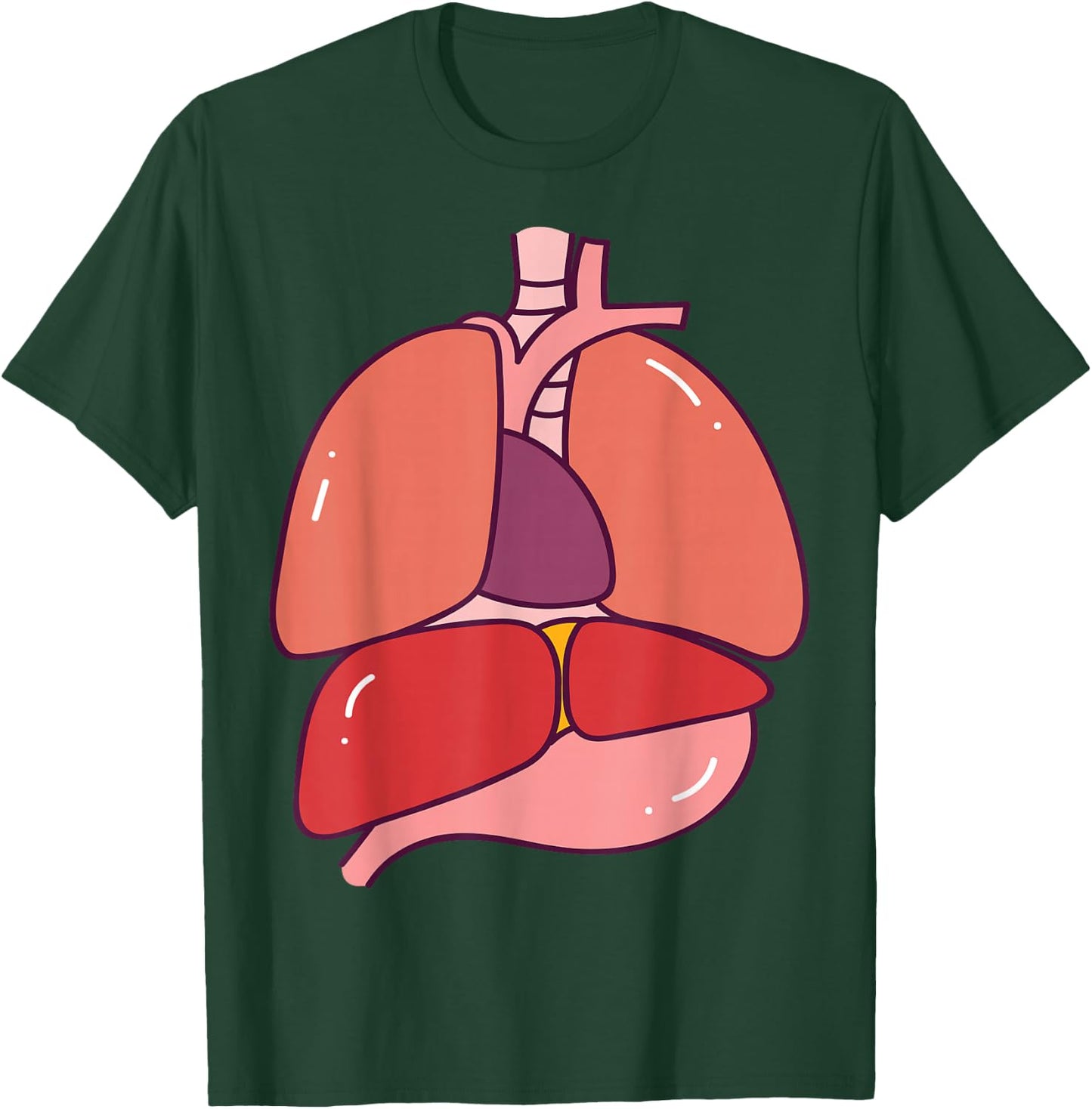 Human Body Anatomy: Illustrated Internal Organs Halloween T-Shirt - T-Shirt | Forest