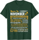 Born In November Sagittarius Funny Birthday Gift T-Shirt - T-Shirt | Forest