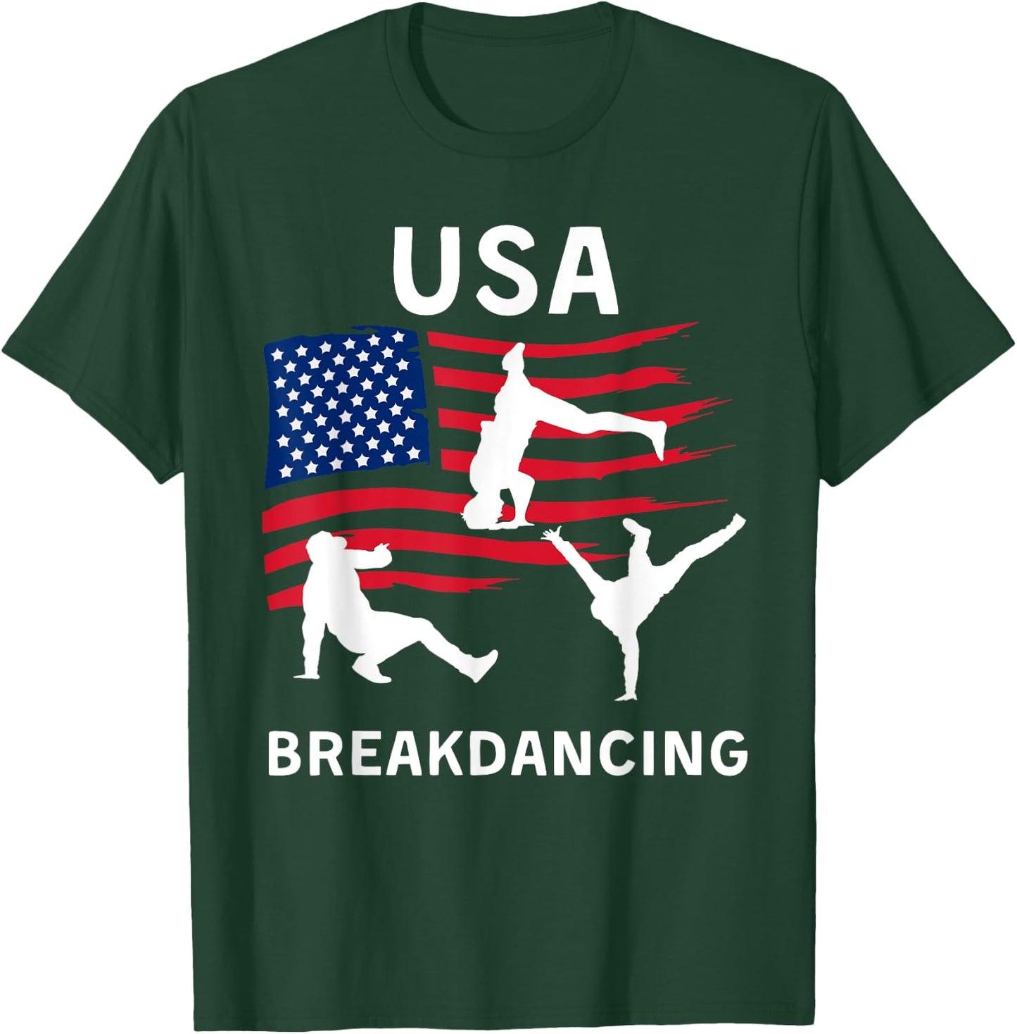 USA Breakdancing - Breakdancing USA Flag T-Shirt - T-Shirt | Forest
