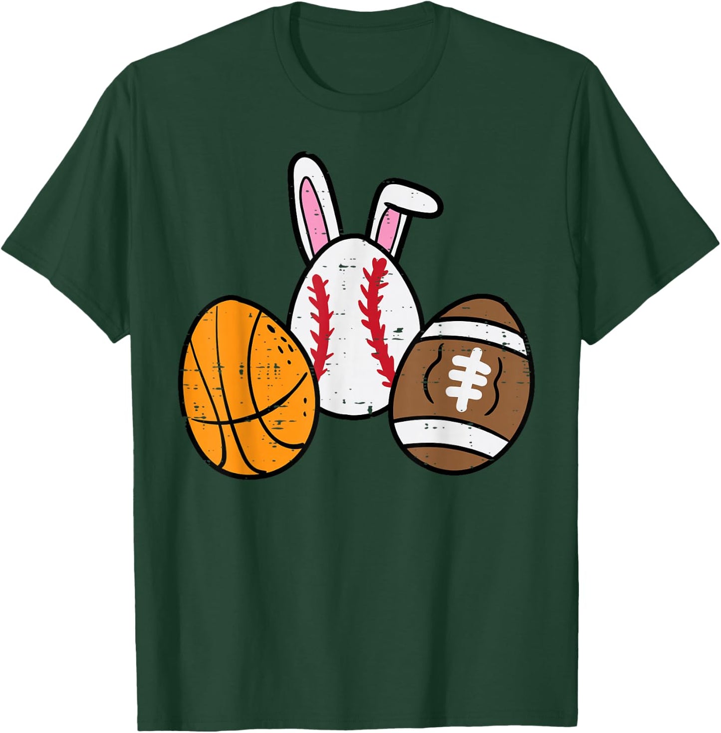 Easter Balls Basketball Baseball Football Boys Kid Men Women T-Shirt - T-Shirt | Forest