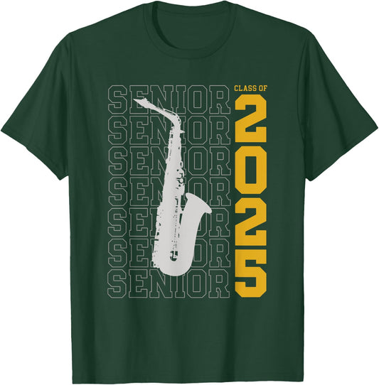 Class of 2025 Senior Alto Saxophone for Alto Sax Player T-Shirt - T-Shirt | Forest