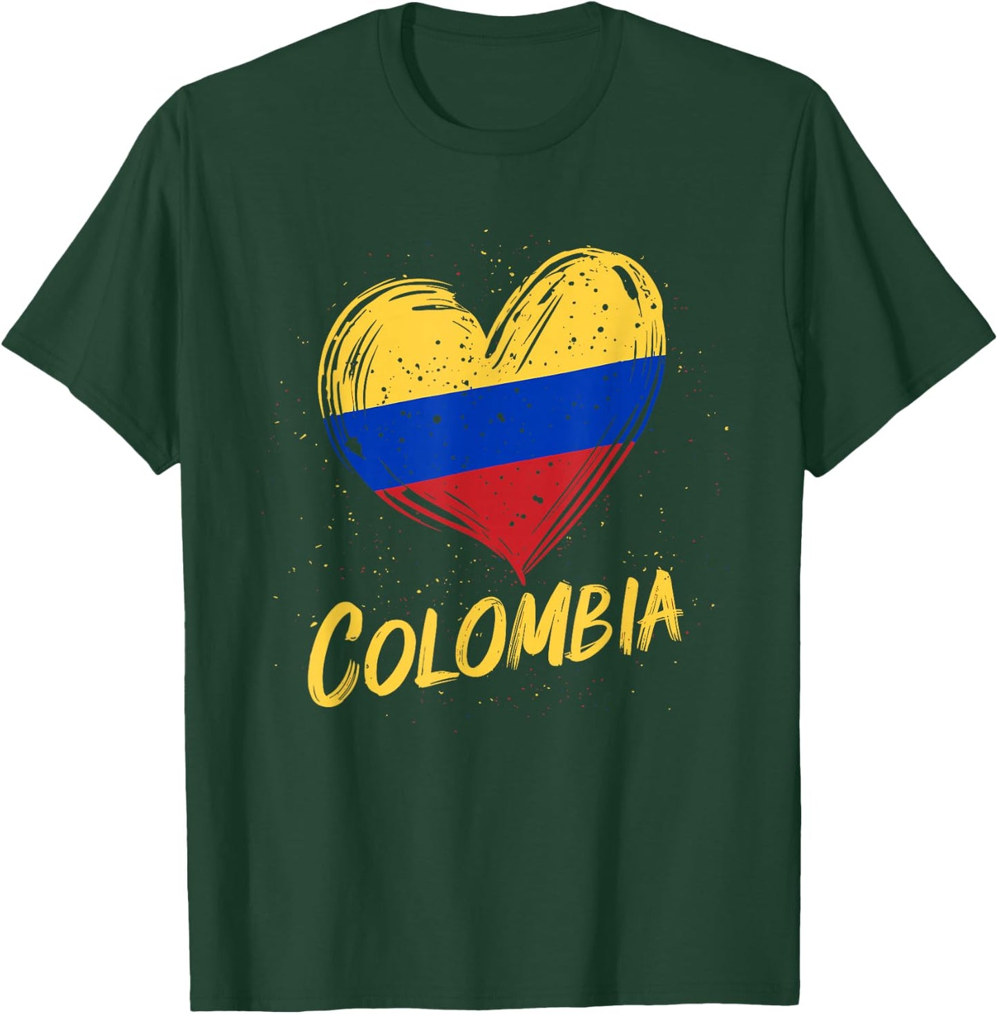 Colombia Heart Flag Colombian Pride T-Shirt - T-Shirt | Forest