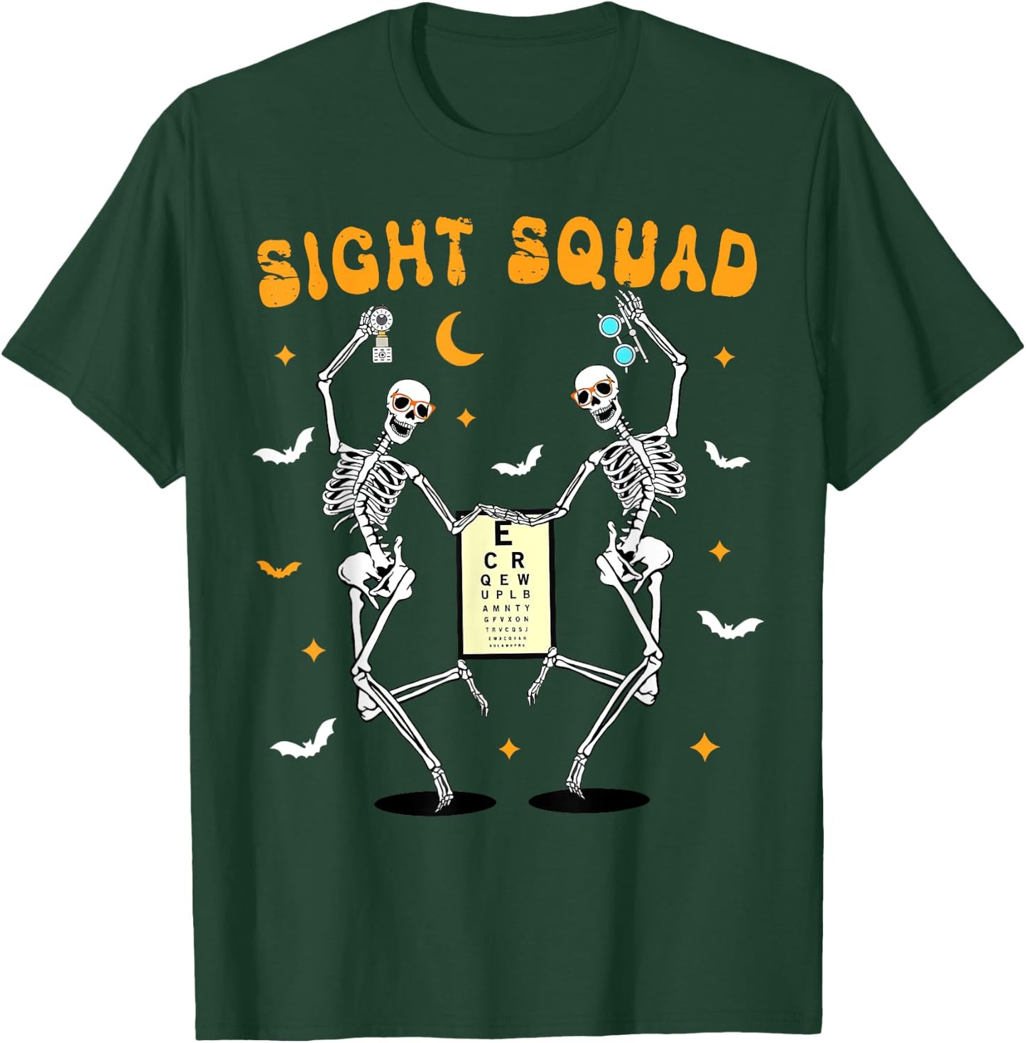 Skeleton Dancing Sight Squad Halloween Optometrist Optometry T-Shirt - T-Shirt | Forest