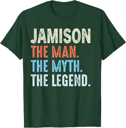 Jamison The Legend Name Personalized Cute Idea Men Vintage T-Shirt - T-Shirt | Forest