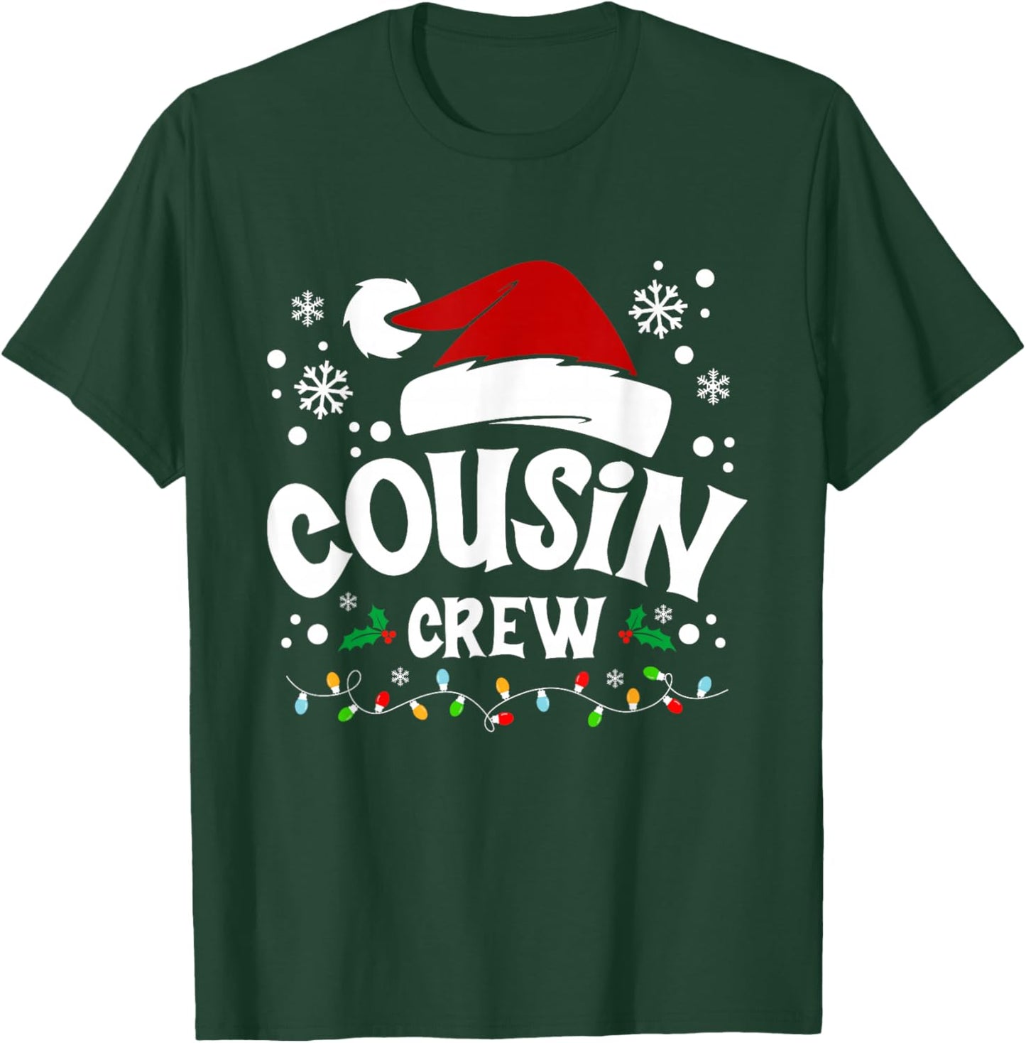 Christmas Cousin Crew Matching Family Xmas Pajama Lights T-Shirt - T-Shirt | Forest