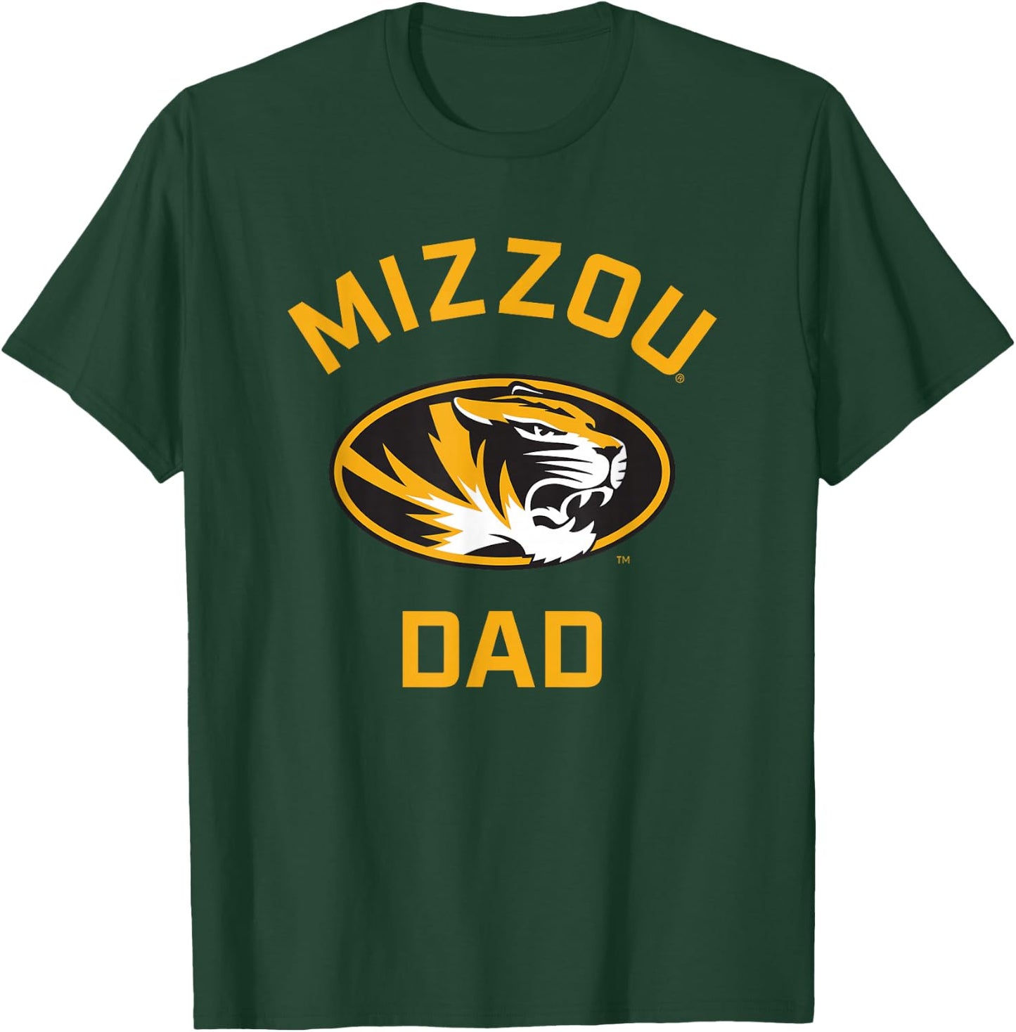 Campus Lab Mizzou Tigers Arched Dad -Adults Black Short Sleeve Classic Fit T-Shirt - T-Shirt | Forest