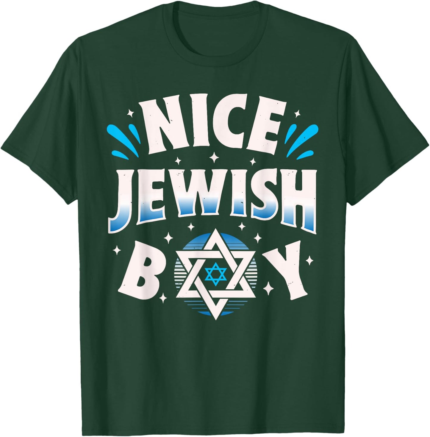 Nice Jewish Boy Hanukkah Chanukah Jews Judaism Star Of David T-Shirt - T-Shirt | Forest