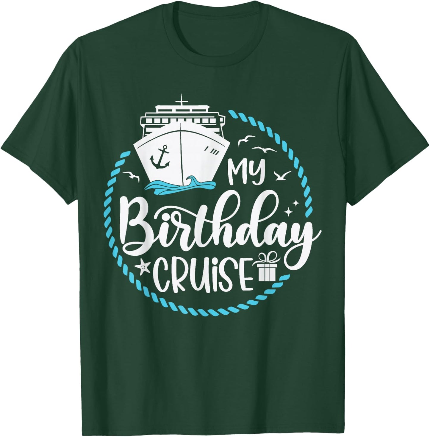 My Birthday Cruise , Small, Black T-Shirt - T-Shirt | Forest
