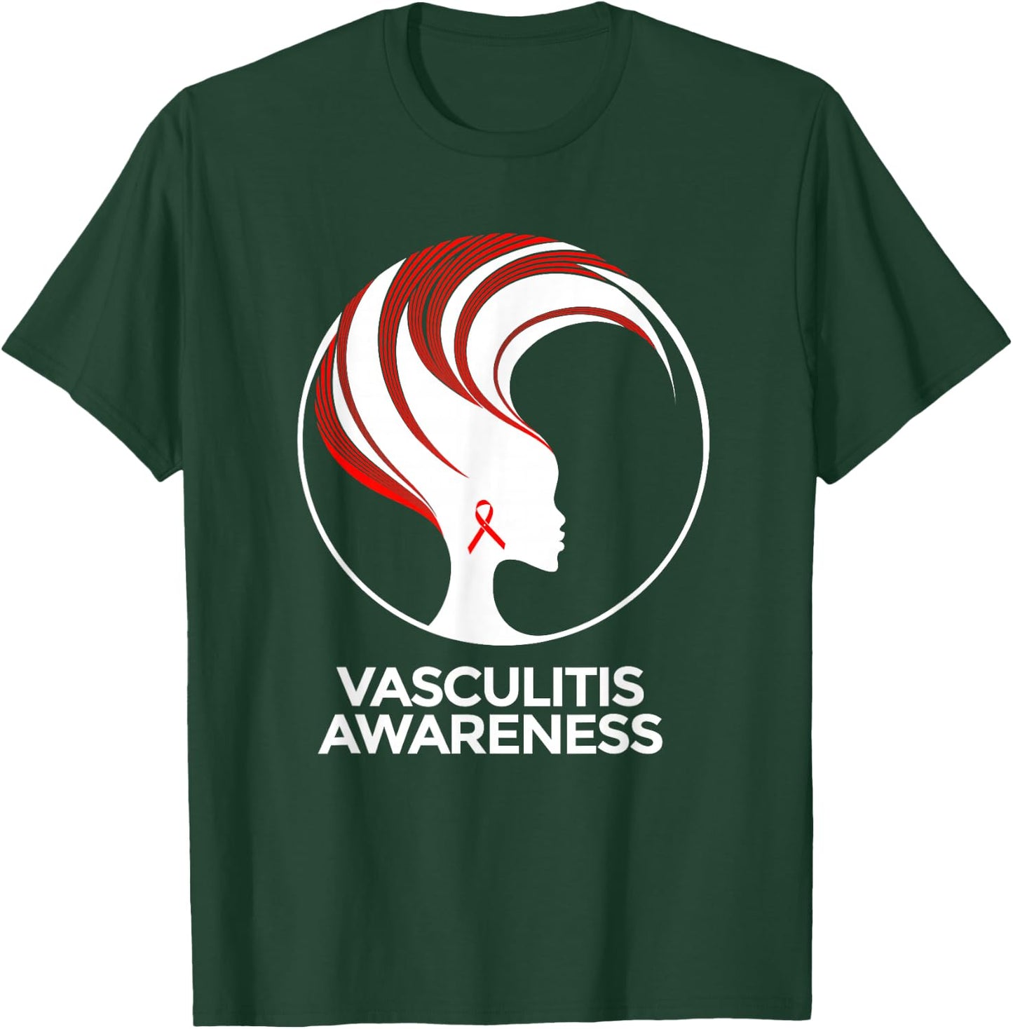 Vasculitis Awareness Red Ribbon Support Strong Hope T-Shirt - T-Shirt | Forest
