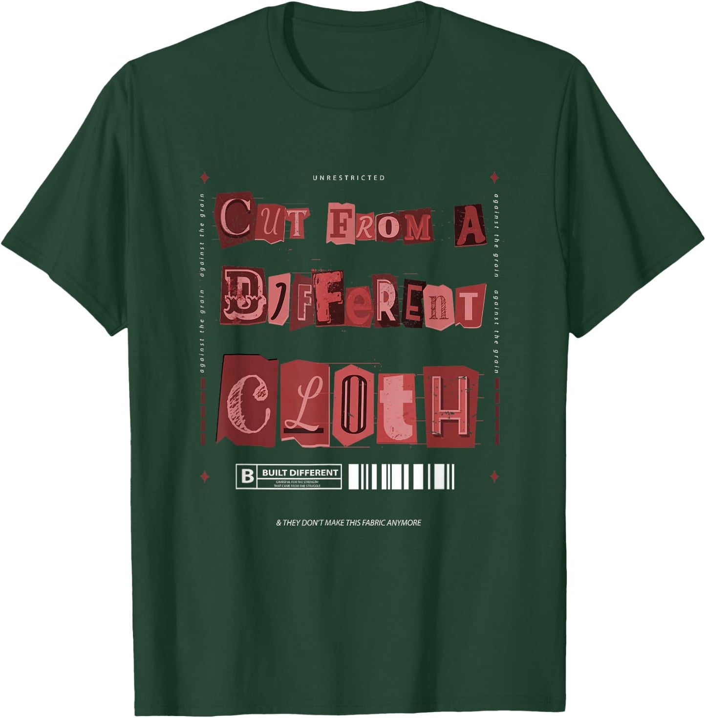 Maroon Burgundy Cut from A Different Cloth Maroon Graphic T-Shirt - T-Shirt | Forest