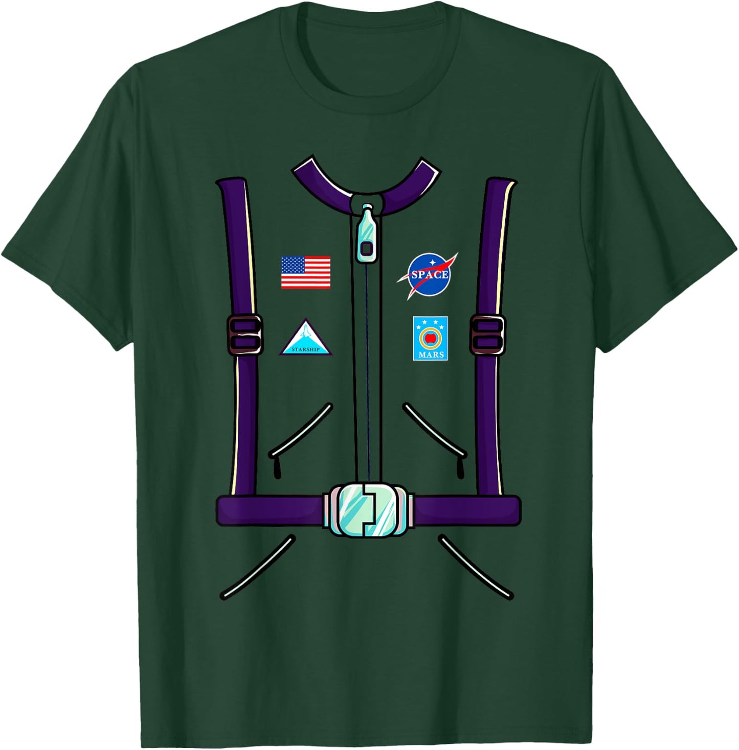 Astronaut Costume Space Suit Adult Men Women Kids Boys T-Shirt - T-Shirt | Forest