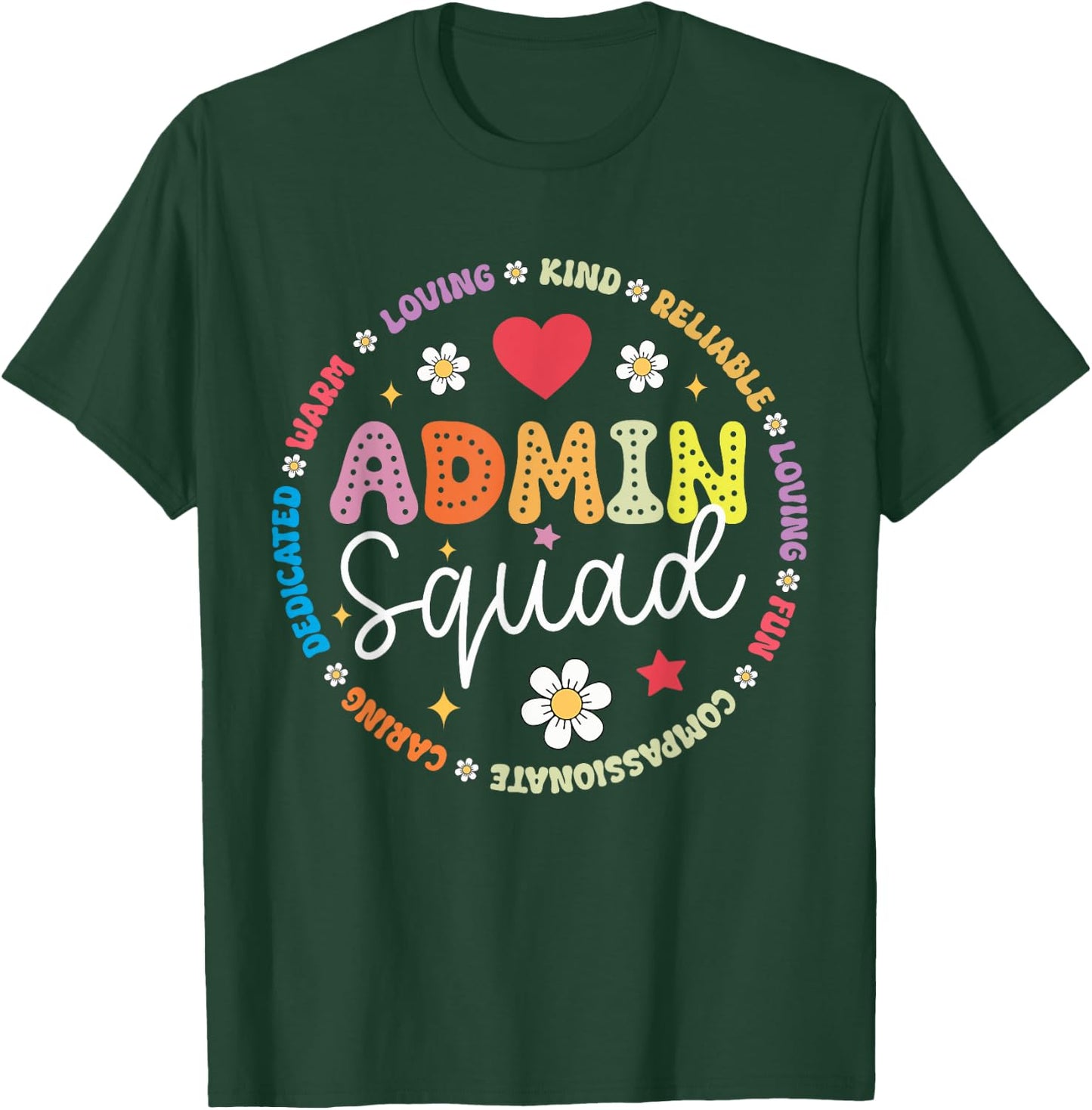 Cute Admin Squad Admin Assistants Office Squad T-Shirt - T-Shirt | Forest