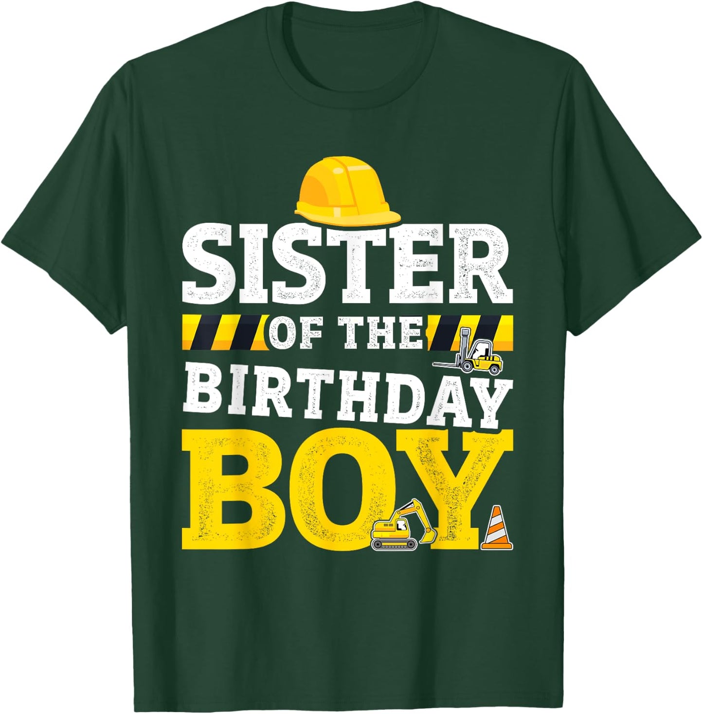 Sister of birthday boy matching family construction party T-Shirt - T-Shirt | Forest