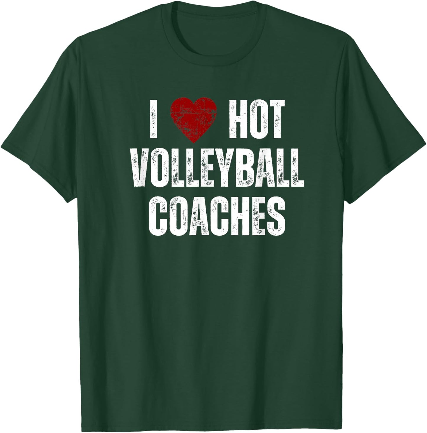 I Love Hot Volleyball Coaches Funny Red Heart T-Shirt - T-Shirt | Forest