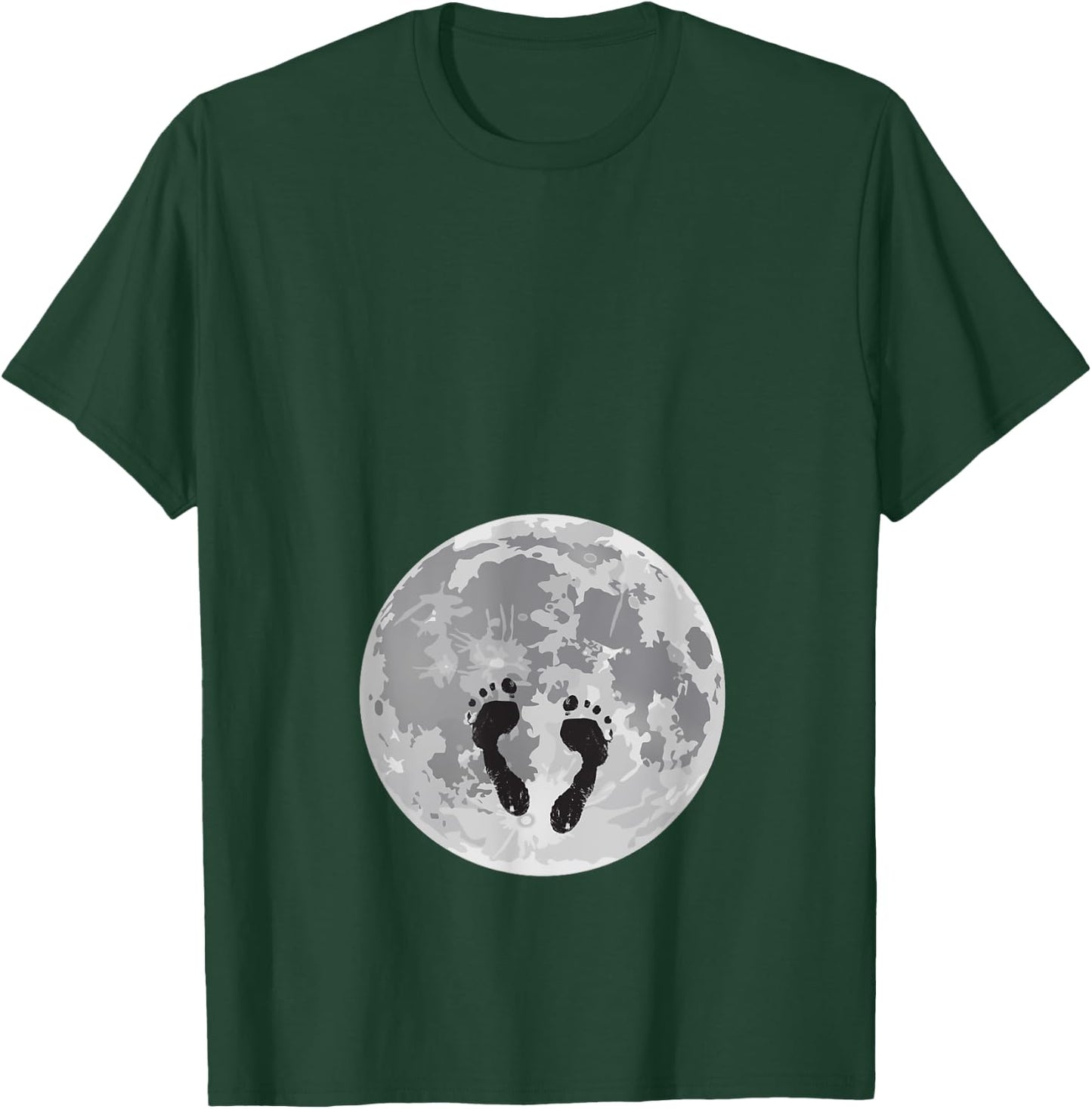 Full Moon Belly Pregnancy Announcement Baby footsteps T-Shirt - T-Shirt | Forest