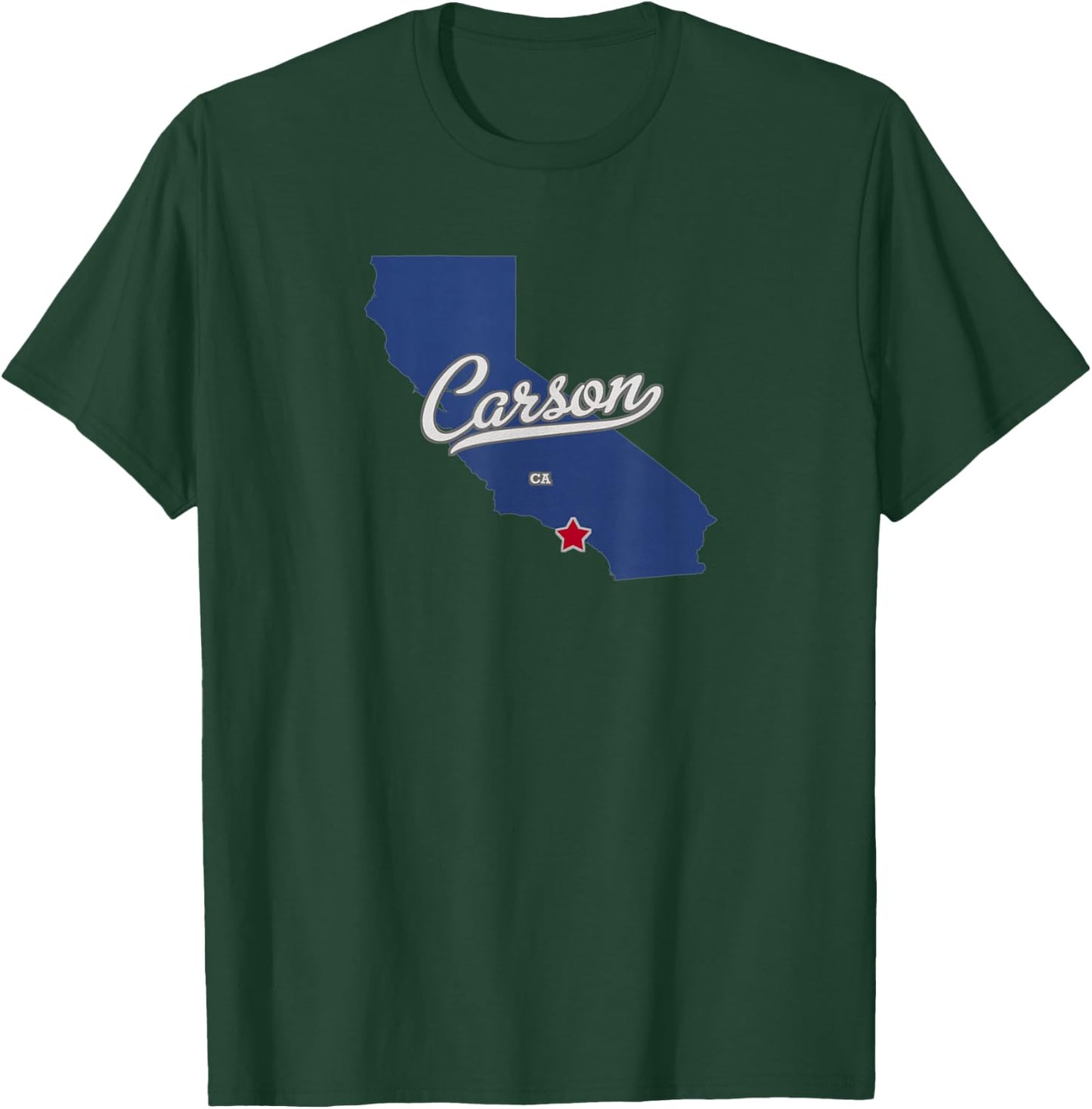 Carson California CA Map T-Shirt - T-Shirt | Forest